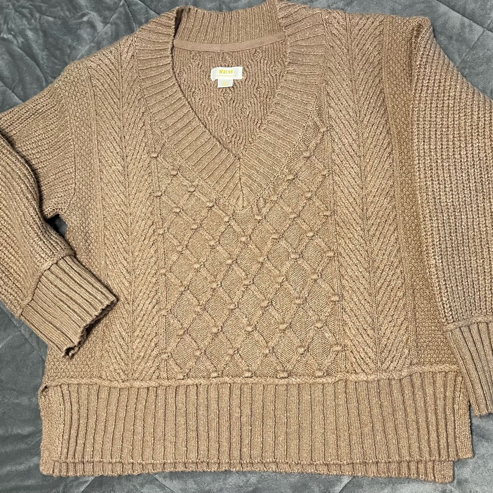 Maeve V-Neck Pullover Sweater, Size Large, EUC